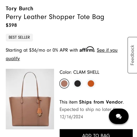 Tory Burch Perry triple compartment leather tote bag with pockets in Clamshell - Picture 10 of 10